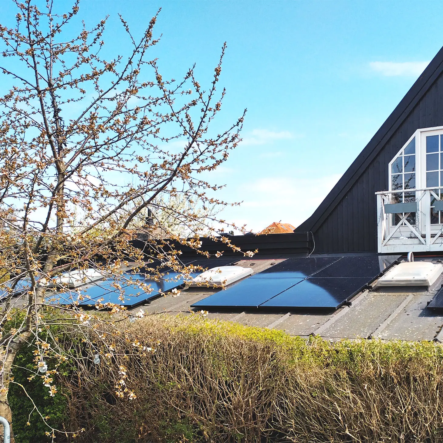 Solceller på taget i Kastrup