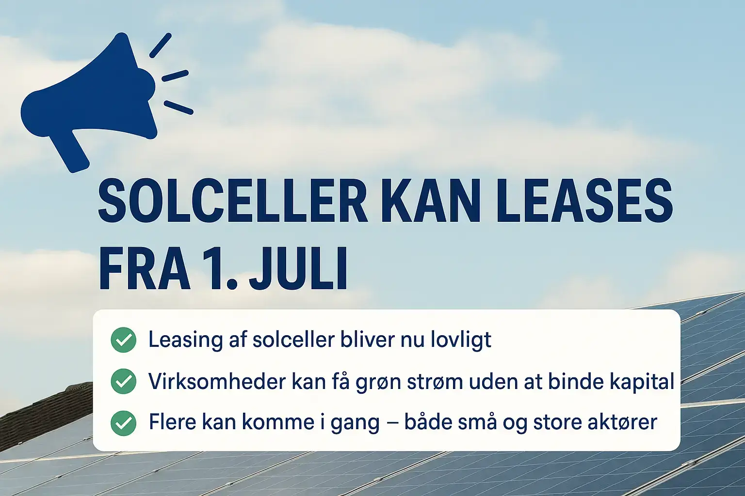 Leasing af solceller vedtaget